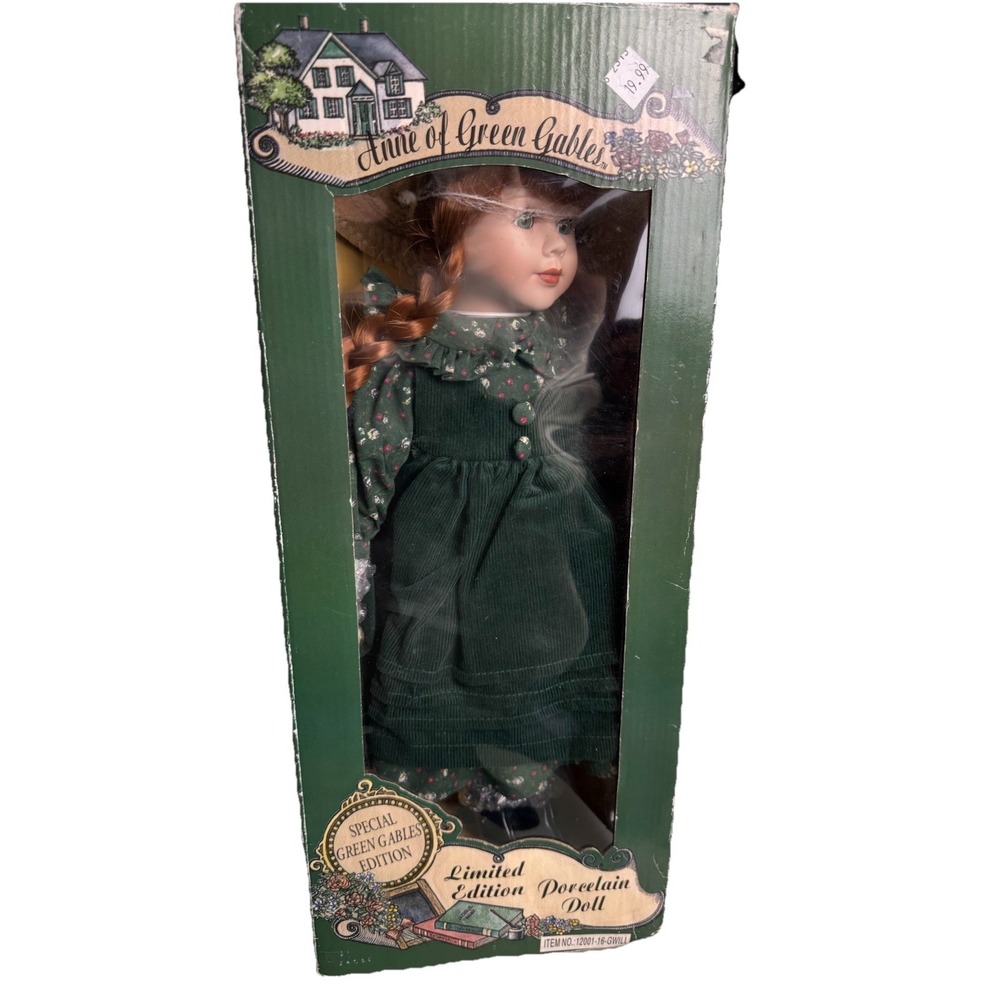 NIB Anne Of Green Gables Porcelain Doll Ltd. Edition 1990's From PEI Gift Shop